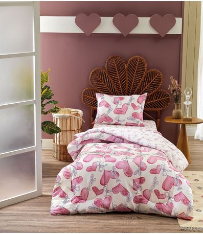 Jogo De Cama Duplo Solteiro Teka Rosa