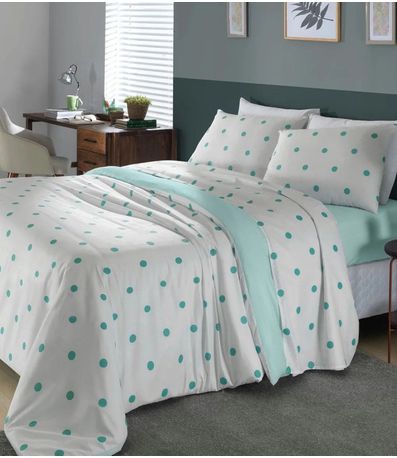 Jogo de Cama Poá Queen Lar E Lazer Azul