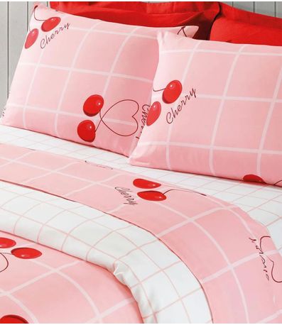 Jogo De Cama Cereja Queen Lar E Lazer Rosa