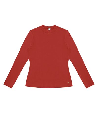 Blusa Feminina Manga Longa Gola Alta Rovitex Vermelho
