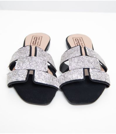 Sandália Feminina Com Strass Select Preto