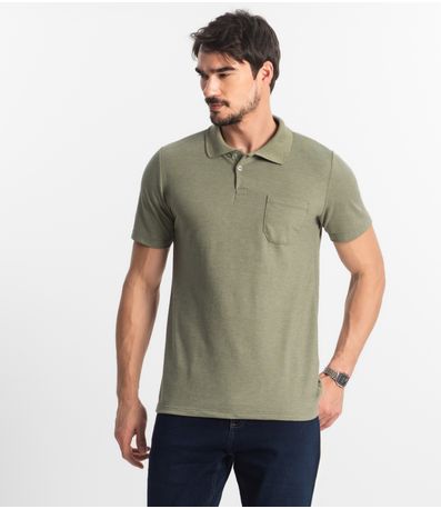 Polo Masculina Pique Diametro Verde