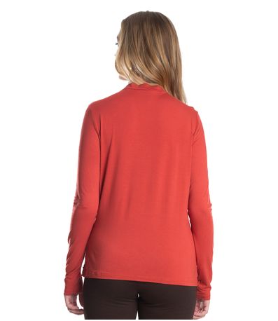 Blusa Feminina Manga Longa Gola Alta Rovitex Marrom