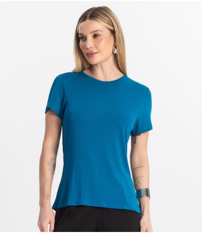 Blusa Feminina Básica Visco Tricot Rovitex Azul