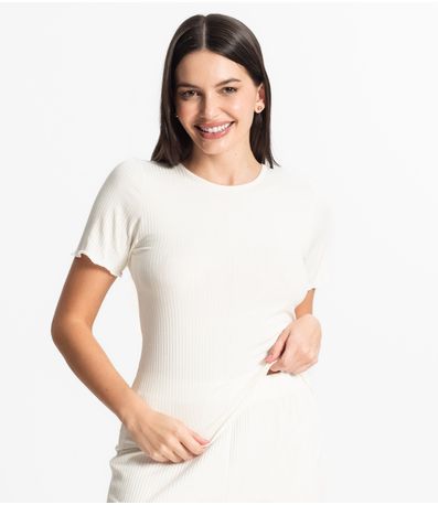 Pijama Feminino Canelado Select Bege