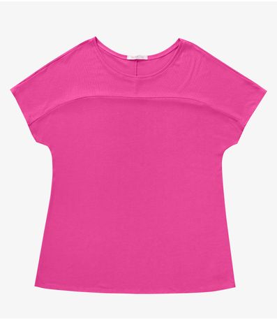 Blusa Visco Tricot Plus Size Secret Glam Rosa