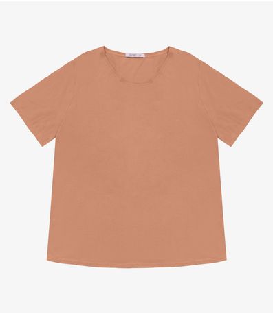 Blusa Básica Plus Size Secret Glam Marrom