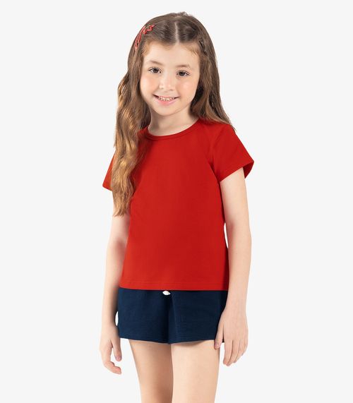 Blusa Básica Infantil Feminina Rovitex Kids Vermelho