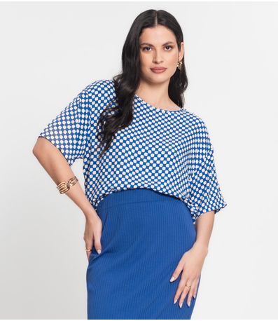 Blusa Feminina Estampada Infinita Cor Azul