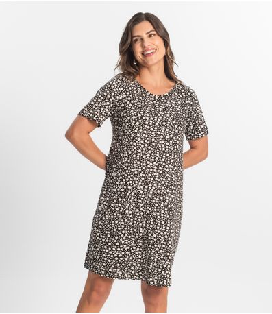 Vestido Feminino Estampado Select Preto