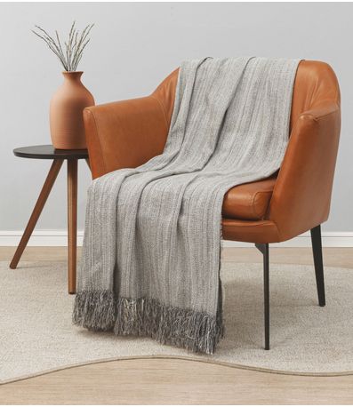 Manta Para Sofá 2,10m x 1,40m Rustica Adomes Cinza