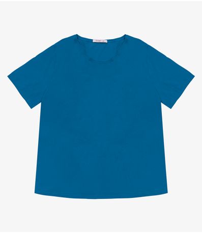 Blusa Básica Plus Size Secret Glam Azul