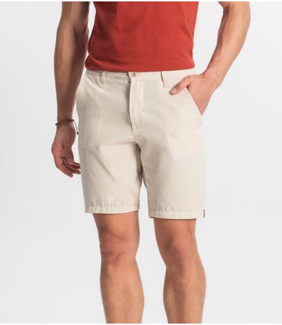 Bermuda Maculina Com Passantes e Bolsos Shift Branco