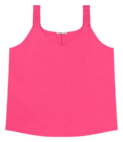 Blusa De Alça Feminina Plus Size Secret Glam Rosa