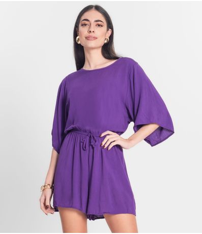 Macaquinho Feminino Viscose Infinita Cor Roxo