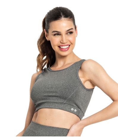 Top Feminino Sem Bojo FTK Fitness Cinza
