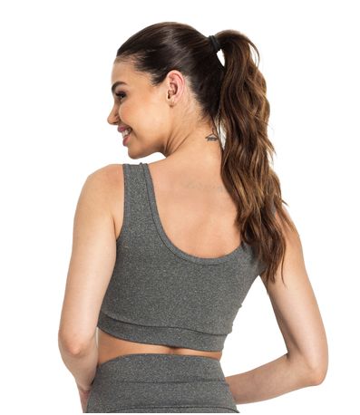 Top Feminino Sem Bojo FTK Fitness Cinza