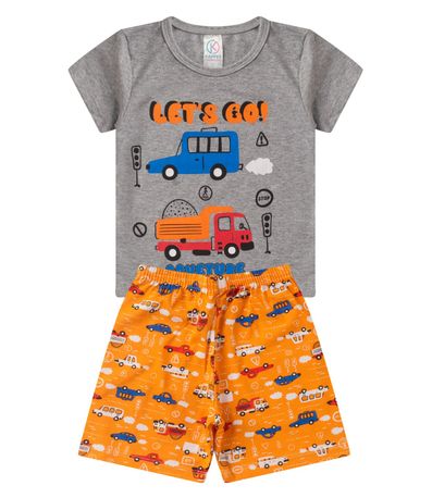 Pijama Infantil Masculino Brilha No Escuro kappes Cinza