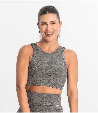 Top Feminino Sem Bojo FTK Fitness Cinza