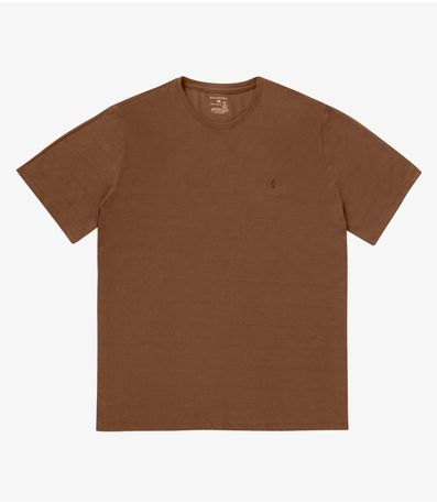 Camiseta Básica Masculina Plus Size Diametro Marrom