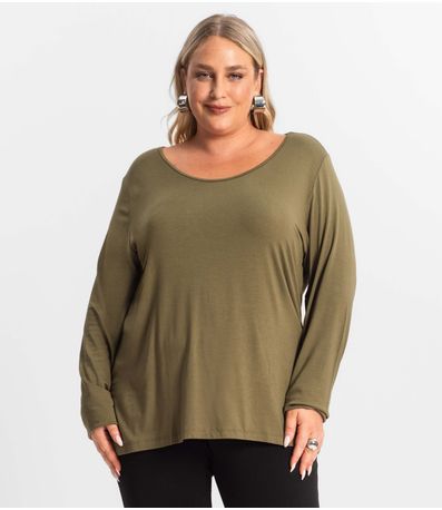Blusa Manga Longa Viscotorcion Secret Glam Verde