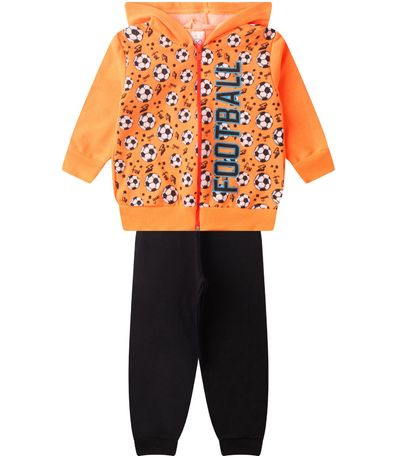 Conjunto De Moletom Infantil Menino Kappes Laranja