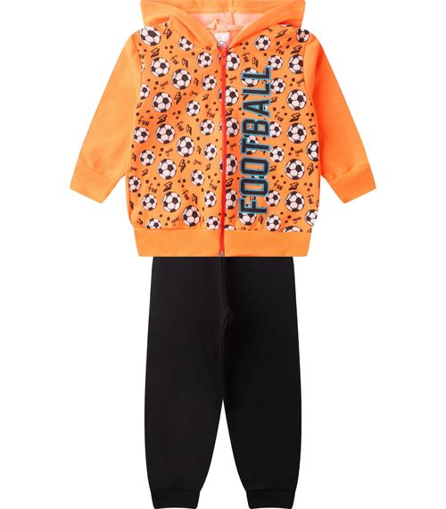 Conjunto De Moletom Infantil Menino Kappes Laranja
