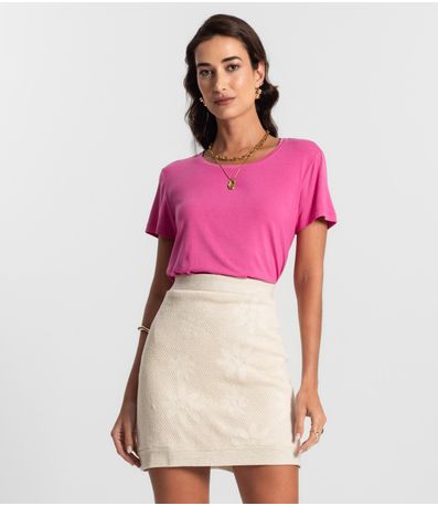 Blusa Feminina manga Curta KO Rosa
