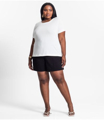 Blusa Malha Delicate Plus Infinita Cor Bege