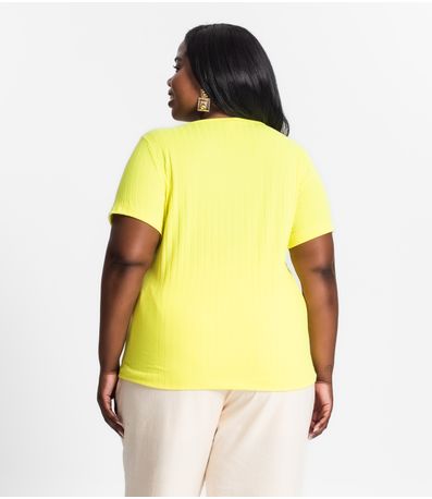 Blusa Malha Delicate Plus Infinita Cor Amarelo