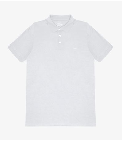 Camisa Polo Básica Plus Size MMT Branco