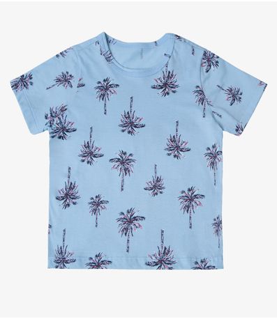 Camiseta Infantil Menino Coqueiros Infinita Cor Azul