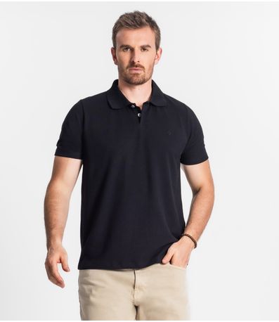 Camisa Polo Básica Masculina Diametro Preto