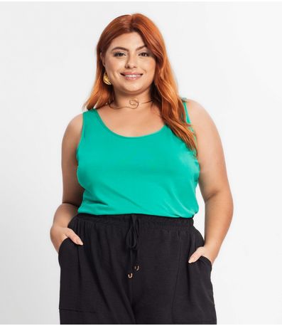 Regata Feminina Plus Size Secret Glam Verde