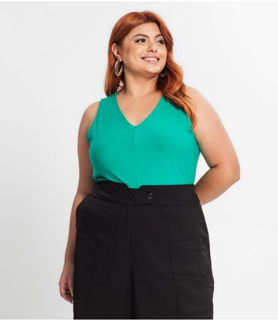 Regata Feminina Plus Size Secret Glam Verde