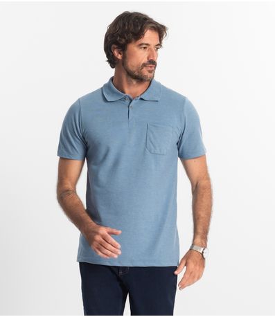 Polo Masculina Pique Diametro Azul