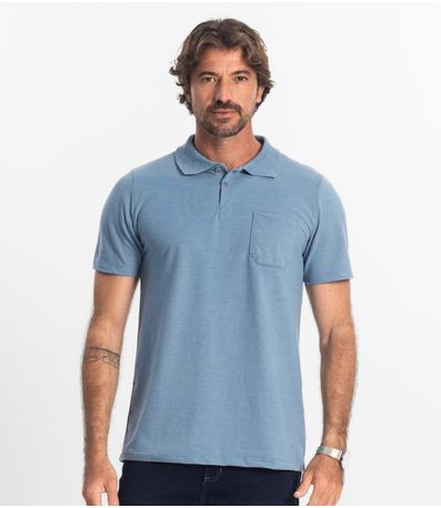 Polo Masculina Pique Diametro Azul