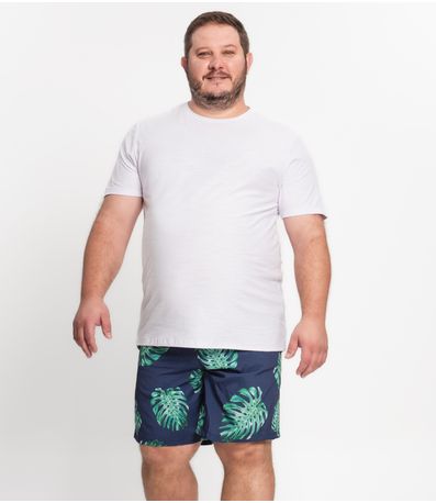 Bermuda Microfibra Elastano Estampada Nellonda Azul