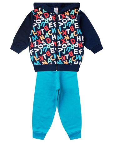 Conjunto De Moletom Infantil Menino Kappes Azul