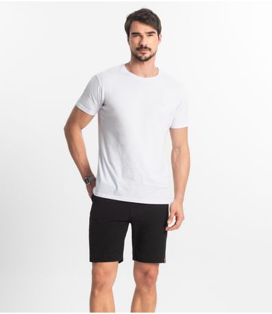 Bermuda Masculina Com Elástico E Bolsos Shift Preto
