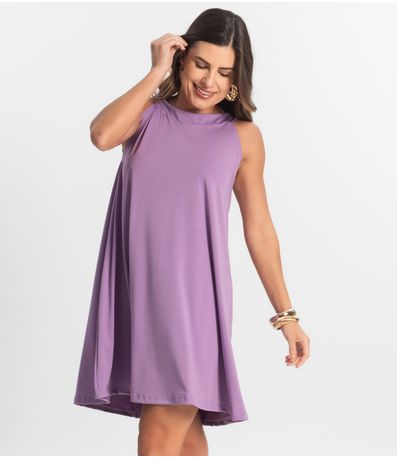 Vestido Feminino Curto Em Liganete Select Roxo