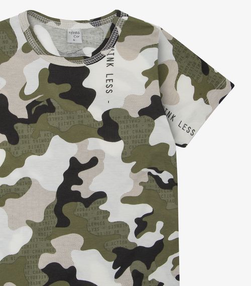 Camiseta Infantil Masculina Coqueiros Infinita Cor Verde