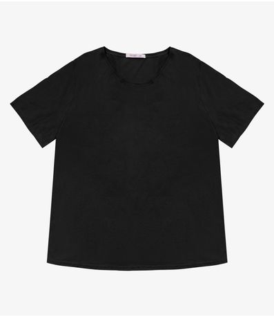 Blusa Básica Plus Size Secret Glam Preto