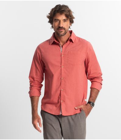Camisa Masculina Manga Longa Diametro Laranja