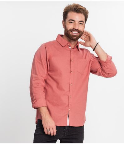 Camisa Masculina Manga Longa Diametro Laranja