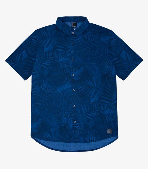 Camisa de Botões Florida Plus Size Select Azul