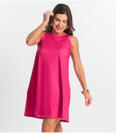 Vestido Feminino Curto Em Liganete Select Rosa