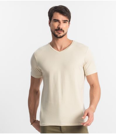 Camiseta Plus Size Masculina Diametro Bege