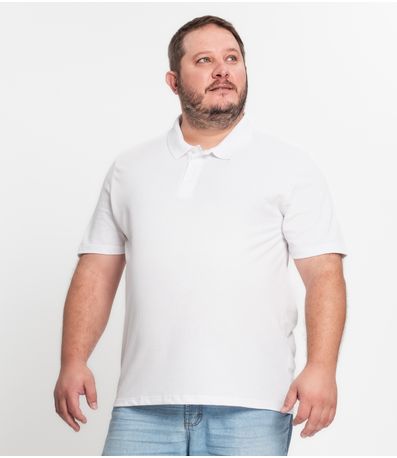 Camisa Polo Piquet Plus Size Masculino Kohmar Branco