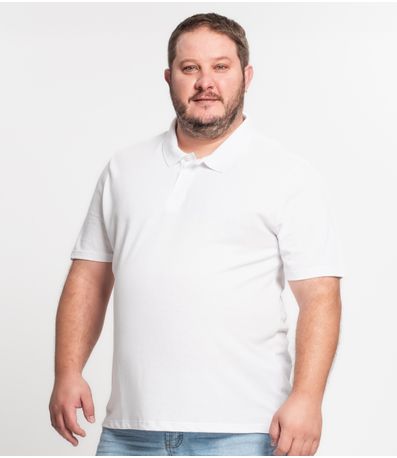 Camisa Polo Piquet Plus Size Masculino Kohmar Branco